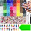 Caja de 24 compartimentos moderna y popular de diamantes de resina jelly de color AB con base plana, empaquetada para arte de uñas DIY, accesorios pequeños, venta al por mayor