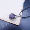 Pingente de Pequena Bola de Cristal Natural com Borda de Liga, Ornamento de Ágata Jade com Contas Manuais, Ametista Atacado Mais Vendido Transfronteiriço
