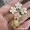 Hebilla Flor Tallada de Concha Real Flor de Ciruelo Flor de Cerezo Flor de Durazno Hebilla de Pera Pie de Cobre Hebilla Decorativa Nueva China Cosida a Mano Concha Rosa Mariposa Blanca