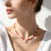 Collar de Perlas Naturales Multicolor Mixto de Cristal Blanco y Jade Rosa de Venta Caliente Transfronteriza para Mujer, Regalo con Perlas de Arroz Pequeñas, Collar Versátil y Elegante para la Clavícula