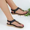 Zapatos de Verano para Mujer Tallas Grandes Sandalias Casuales Bohemias Hechos a Mano con Cuentas Versátiles Ligeros Cómodos Zapatos Planos