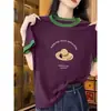 La ropa de mujer de moda de este año presenta diseño único, estampados de nicho, color-blocking, cuello redondo, camisetas de manga corta de algodón puro y tops básicos para mujer