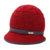 Chapéu de Inverno Feminino 2026 Novo Estilo Chapéu Balde de Proteção contra Frio Chapéu Quente de Mãe Meia-idade e Idosos Chapéu de Lã Tricotado Espessado com Veludo