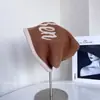 Gorro de Punto Jacquard con Letra Estilo Americano para Mujer, Gorro de Punto Cálido para Otoño e Invierno, Gorro Turbante para Cabeza Grande, Gorro Postparto, Gorro para Clima Frío