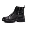 Botas Chelsea de Sola Grossa para Mulheres, Novo Estilo Primavera e Outono, Estilo Britânico, Botas Curtas que Aumentam a Altura com Decoração Metálica, Botas Impermeáveis