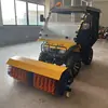 Varredor de Neve para ATV de Quatro Rodas, Escova de Varrição de Neve Montada na Frente, Máquina de Limpeza de Neve com Para-brisa Montada na Frente