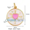 M18 L26 K07 Accesorios para joyería DIY colgante de cobre puro colgante pequeño luna triángulo corazón de melocotón redondo marca