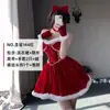 2024 Nova Roupa de Natal Vermelha Feminina Vestido de Malha Outono e Inverno Emagrecedor Saia Bufante Vestido Princesa