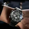Relógio de Pulso Esportivo Eletrônico Masculino com Duplo Display Multifuncional Luminoso Caixa de Liga Leve Design de Três Olhos Relógio de Pulso de Quartzo para Comércio Exterior