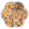 Conjunto de Caixa de Flores de Ameixa Pérola Artificial Semicírculo Ab Colorido Patch para Unha de Base Plana Cor Mista Acessórios de Joia Capa de Celular DIY