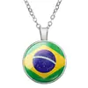 Collar Bandera Patrón Fútbol Argentina Brasil EE. UU. México Canadá Colgante Piedra Preciosa Accesorios para Fans Transfronterizos