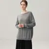 Suéter suave y cómodo de cachemira, nueva colección otoño/invierno 2026, cuello redondo, tejido fino, estilo coreano, corte holgado, adecuado como capa interior o capa base