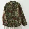 Cardigã Elegante Estampado Estilo Vintage Primavera e Outono 2026 para Mulheres, Camisa de Ar Condicionado Solta e Relaxada Estilo Old Money para Mulheres