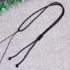 Colar ajustável feito à mão vermelho e preto alongado grosso nó plano corda estilo étnico pingente corda vermelha cordão colar