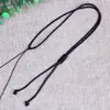 Colar ajustável feito à mão vermelho e preto alongado grosso nó plano corda estilo étnico pingente corda vermelha cordão colar