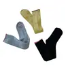 Calcetines largos retro estilo coreano con pliegues de acordeón, ribete de color contrastante y rayas verticales, calcetines suaves y amigables con la piel para la pantorrilla