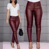 Otoño e invierno 2024 nuevo transfronterizo Amazon wish pantalones de cuero PU de color sólido casual sexy leggings pantalones de mujer comercio exterior