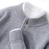 Suéter de lana 100% pura para hombre, suéter de punto cálido con cremallera y cuello alto, camisa holgada y gruesa, novedad de invierno