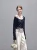 Conjunto de Dos Piezas para Mujer, Top Estilo Coreano de Principios de Otoño, Cárdigan de Punto de Manga Larga Estilo Suave, Camiseta Interior para Superponer