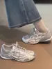 Tênis de Treino Alemão Estilo Ballet com Solado Grosso para Mulheres 2026 Novo Primavera e Verão Sapatos Forrest Gump Malha Respirável Sapatos Brancos Tênis Esportivos Casuais
