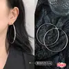 Brincos de Aço Inoxidável Círculo Simples Personalizados Brincos de Círculo Exagerados de Alta Qualidade para Mulheres Novos Brincos da Moda 2024