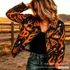 Nueva Chaqueta Corta de Mezclilla de Algodón Transfronteriza Otoño e Invierno Estampado Digital 3D Moda Personalidad Top Delgado Mujer
