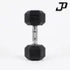 Mancuernas hexagonales de hierro fundido recubiertas de goma, antideslizantes y duraderas, en stock para entrega directa, equipo de fitness comercial para hombres y mujeres, venta al por mayor directamente de fábrica