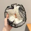 Elástico de Cabelo Elegante de Alta Qualidade para Rabo de Cavalo, Acessório de Cabelo para Coque, Scrunchie de Chiffon Multicamadas Leve da Moda Coreana Atacado