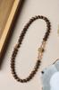 Pulsera de Agarwood Natural con Cuentas de Hoja de Jade Pulsera para Mujer, Cuentas de Joyería Fina Retro, Nuevo Estilo Chino