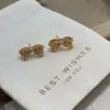 Pendientes de Lazo Microincrustados de Circonita Estilo Lujo Ligero, Diseño Único Calados de Encaje Francés Pendientes de Moda de Gama Alta para Mujer