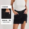 Falda Corta de Mezclilla con Abertura Personalizada para Mujer, de Cintura Alta, Adelgazante, con Leggings Integrados, Ajustada, Versátil, Shorts Casuales de Tres Cuartos