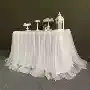 Mantel y Falda de Gasa para Mesa de Firma de Boda, Decoración de Mesa de Postres con Cortinas de Gasa, Accesorios para Escena de Compromiso y Cumpleaños