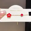 Pulsera Colgante Flor de Circonita Chapada en Oro Real, Pulsera de Moda Simple Vintage, Joyería de Lujo Ligero de Alta Gama para Mujeres