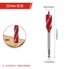 Broca hexagonal preta Hanwei para madeira, broca de madeira de quatro cortes, abridor de furos para fechadura de porta e armário, broca helicoidal de quatro lâminas