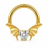 Anillo nasal cerrado sin costuras de aleación de titanio G23 con incrustaciones de circonita Zhenping, aro para tabique nasal y hueso de la oreja, joyería nasal finamente tallada F136