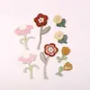 Ropa Calcetines Ropa Decoración Bordado Parche Pequeño de Tela Creativo Poliéster Colorido Mitad Flor Tulipán Parche Bordado Parche
