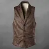 Comércio Exterior Transfronteiriço Outono/Inverno 2024 Nova Moda Masculina Europeia e Americana Colete de Camurça de Botão Único Colete de Couro Tendência Masculino