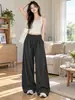 Pantalones rectos sin arrugas para mujer, nuevo estilo otoño 2026, corte holgado, cintura alta, adelgazantes, color caqui, adecuados para figuras petite, pantalones casuales, directo de fábrica