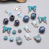 Plata de Ley Pegamento de Gota Flor de Loto Mariposa Accesorios Vintage Antiguo DIY Hecho a Mano Material de Cuentas Joyería Accesorios de Cuentas