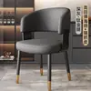 Cadeiras de jantar simples, adequadas para uso doméstico, mesas de jantar e restaurantes; estilo de luxo leve, com braços e encostos, ideal para salas de jantar, hotéis e salas de reunião; cadeiras de couro estofadas