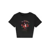 Camiseta Cinza Gola Redonda Manga Curta para Mulheres, Novo Estilo de Verão Estampa de Coelho Cartoon, Top Curto Rejuvenescedor e Versátil