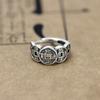 Anillo Abierto de Plata Tailandesa de Cinco Emperadores para Hombres y Mujeres, Anillo Dominante Retro Viejo de Industria Pesada Lujo Accesible Índice Transferencia de Fortuna