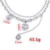 Collar de Doble Capa Hip-Hop para Discoteca Cadena de Belleza de Moda para Mujer Cara Sonriente Oscura Simple Celebridad de Internet