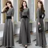 Moda Femenina Primavera y Otoño Estilo Elegante Transfronterizo Conjunto de Dos Piezas Diosa Chic Pantalones Anchos Holgados Modernos Traje Venta al por Mayor