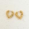 Pendientes de nicho con forma de corazón, estilo retro francés, con forma de corazón, de alta gama, ligeros, lujosos, circulares, elegantes, de Internet y sencillos, de metal.