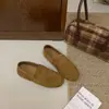 Zapatos planos retro de punta redonda 2026, colección de otoño Maillard, zapatos de cuero versátiles, mocasines simples de suela plana con tacón oculto, estilo para mujer