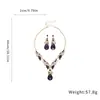 Conjunto de Brincos e Colar Pingente Gota d'Água Irregular Cravejado de Diamantes Acessível Luxo High-End Corrente Clavícula Colar Retro Elegante para Mulheres