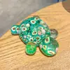 Tortuga adorno de escritorio grande para cortar fruta personalizada, juguete rompecabezas líquido con aceite, lindo y alivia el estrés