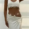 Corrente de Cintura com Pingente de Concha para Férias na Praia Transfronteiriça Europeia e Americana Corrente Corporal Sexy de Pérola e Vieiras para Bikini Feminino