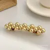 Grampo de Cabelo com Design Dourado e Mola para Mulheres, Grampo de Cabelo Elegante e da Moda de Alta Qualidade, Presilha Lateral para Prender Fios Soltos